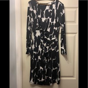 Slip on faux wrap dress